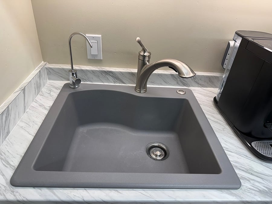 Kitchen sink with high quality under-counter Drinking water filter.