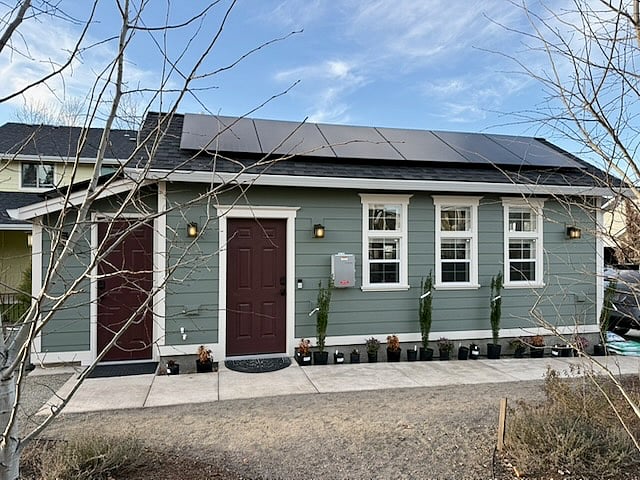 View of Carriage House from the South.
Main Door on Right.
Laundry Room on Left.