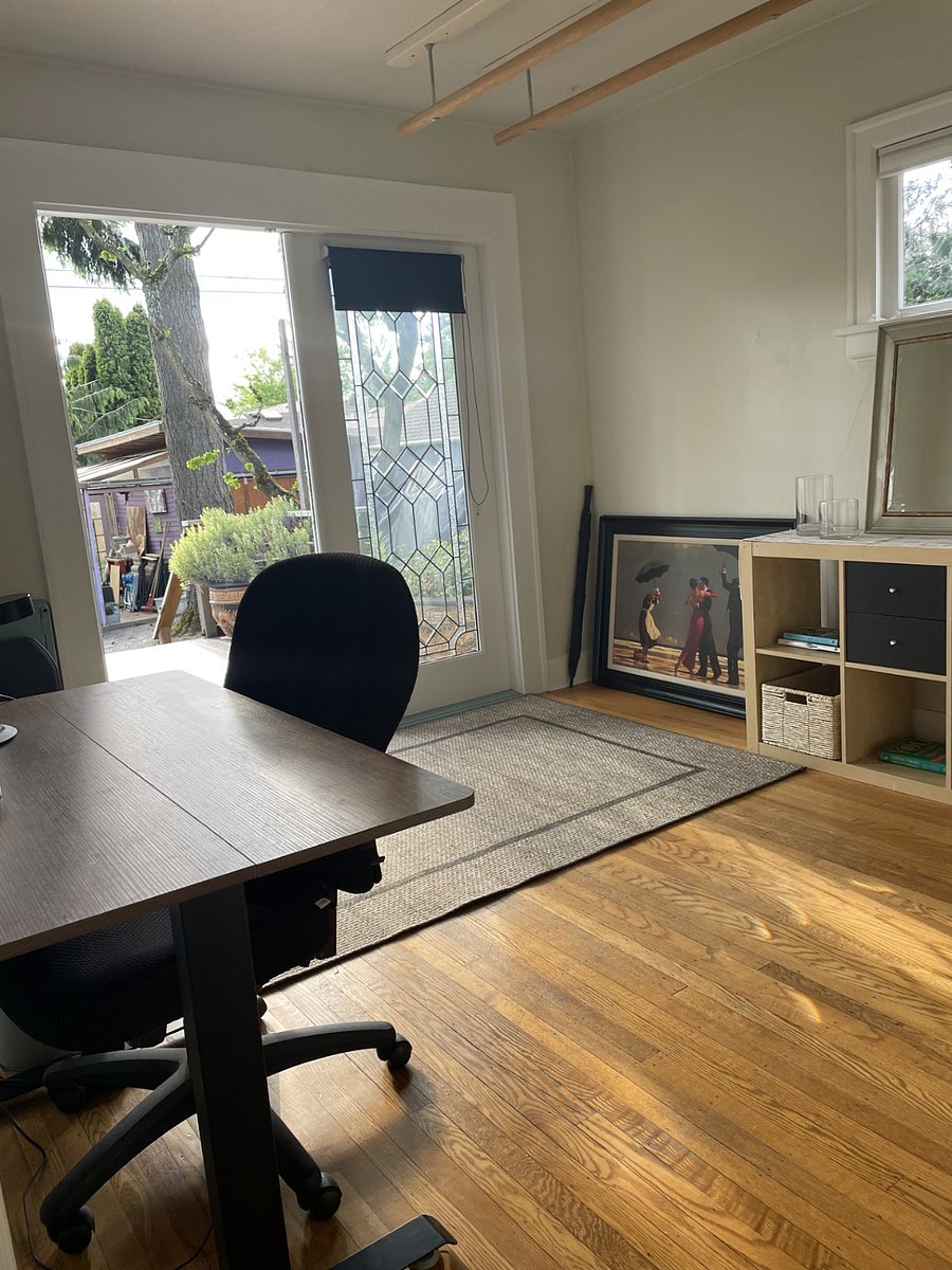 Office space with access to deck and back yard