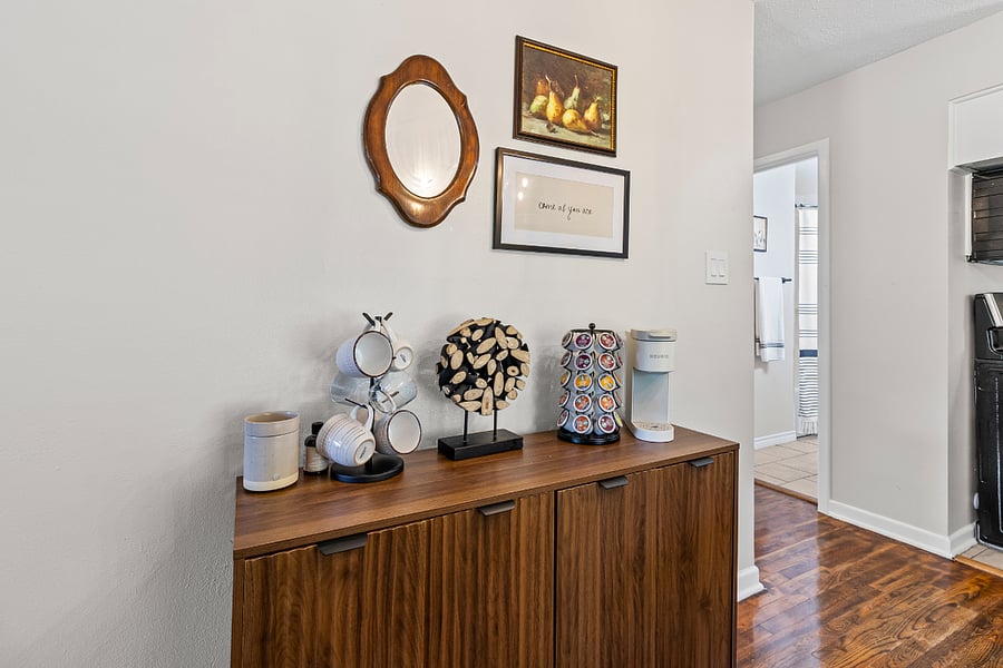 Modern yet homey kitchen stocked with essentials.