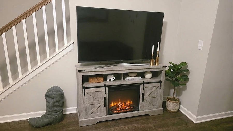 Large 65" TV and cozy fireplace!