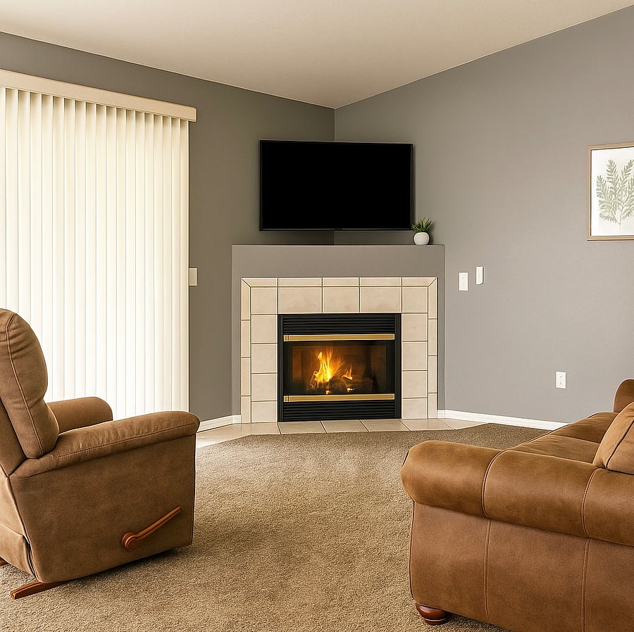 Living room with patio access