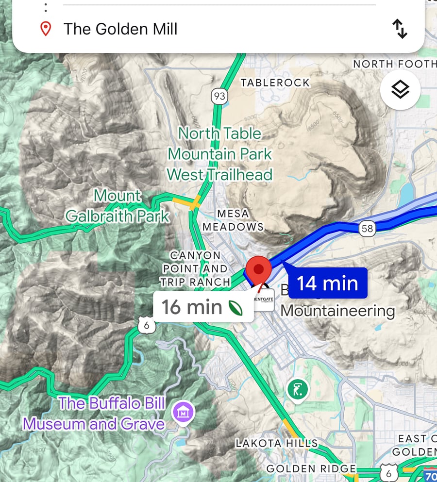 Less than 20 minutes into Golden Colorado