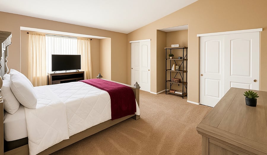 Large master, two closets