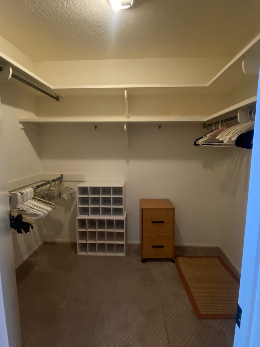 Great storage space in this walk in closet in the Master Bedroom