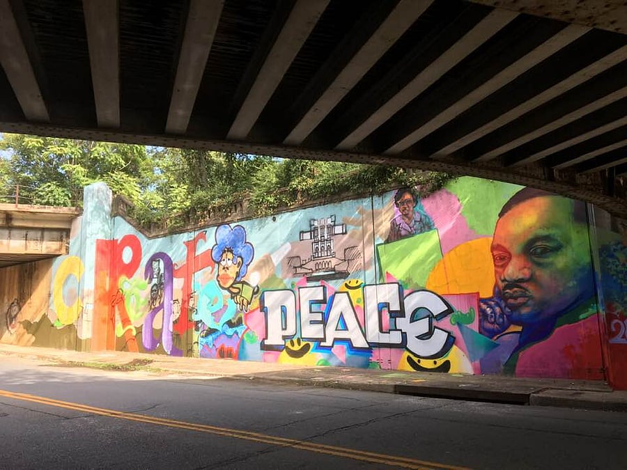 7th street murals a short walk away from the house