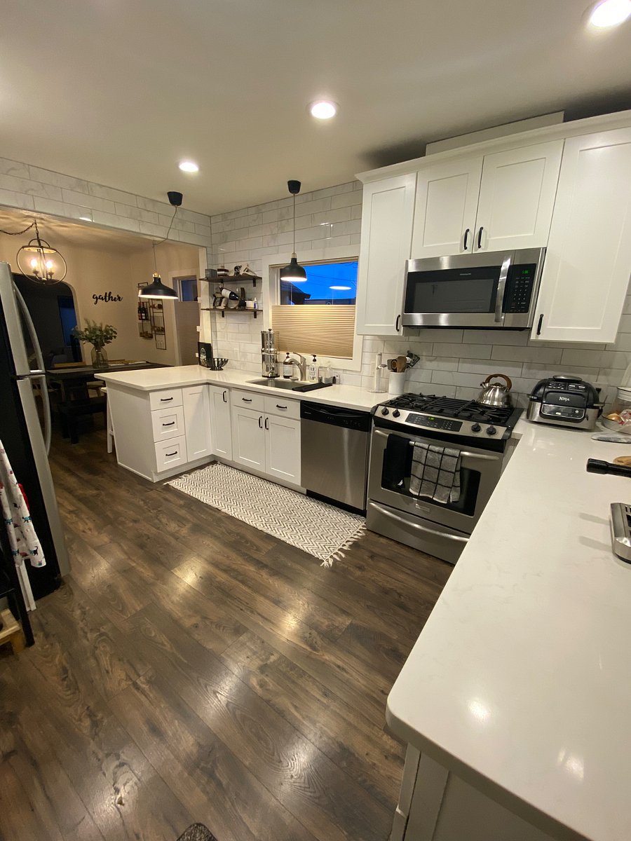 View into kitchen from back door