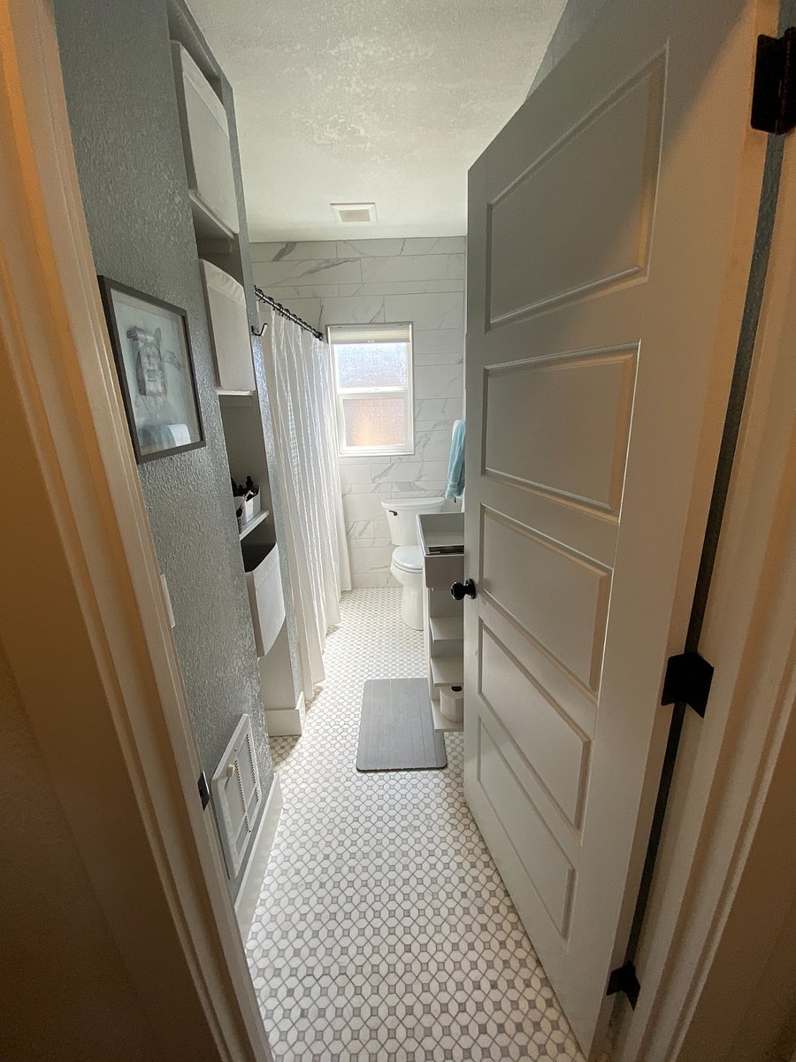 Bathroom 1 - way less cramped with new IKEA  floating vanity