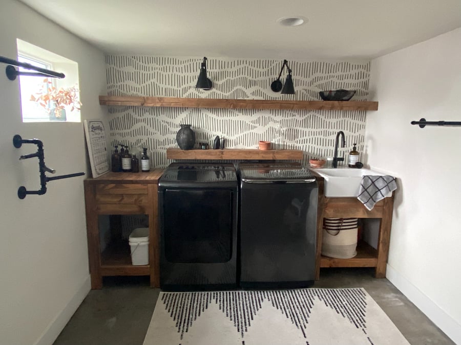 Laundry room for main house is in basement