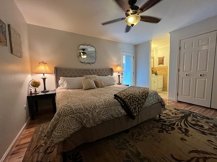 Apt A master bedroom with king size bed