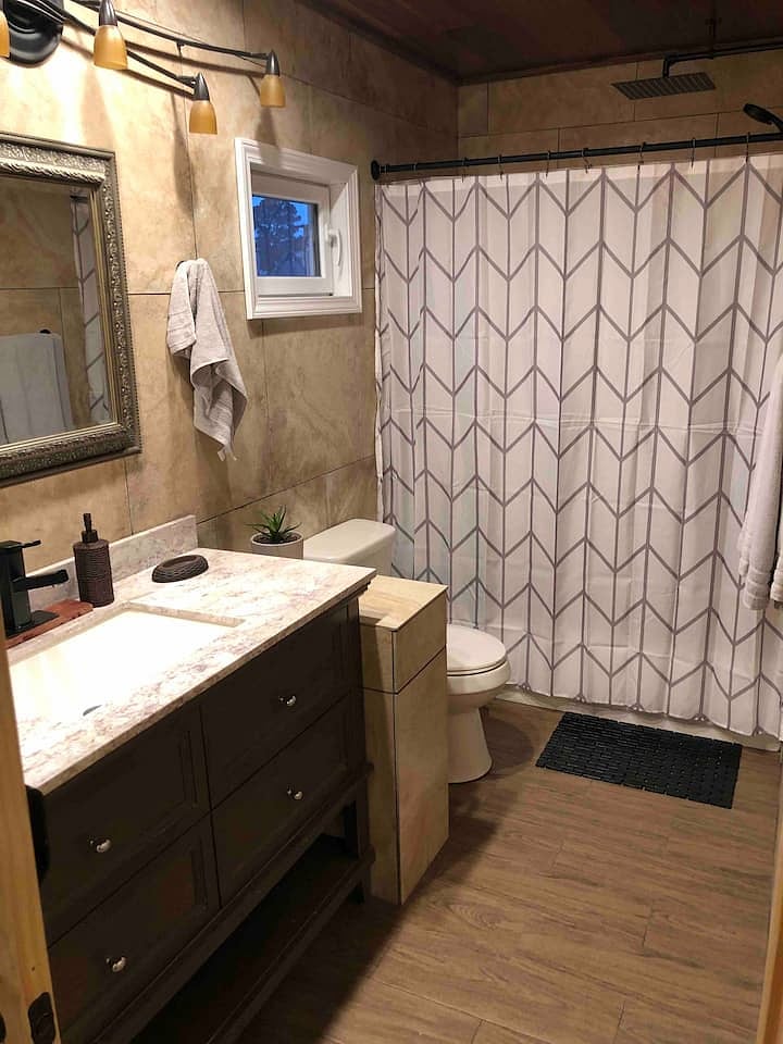 Apt C master bathroom with tub/shower combo