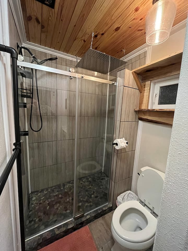 Apt D master bathroom with walk in shower