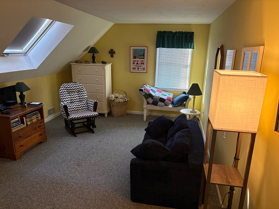 upstairs living area.