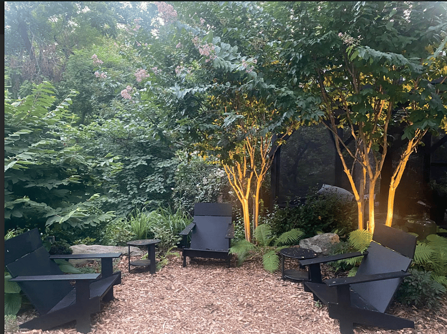 Conversation Area. Garden Has Night Mood Lighting Throughout.
