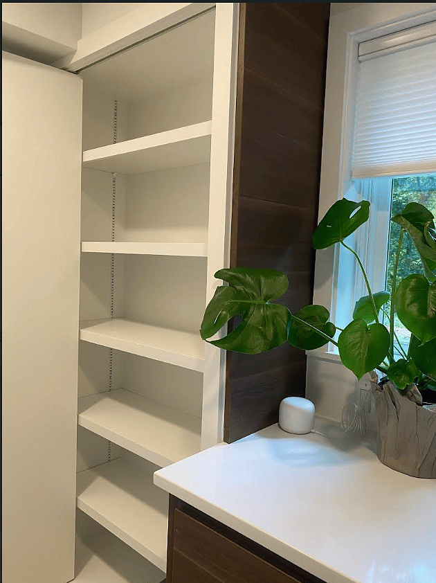Floor to Ceiling Pantry with Moveable Shelves.