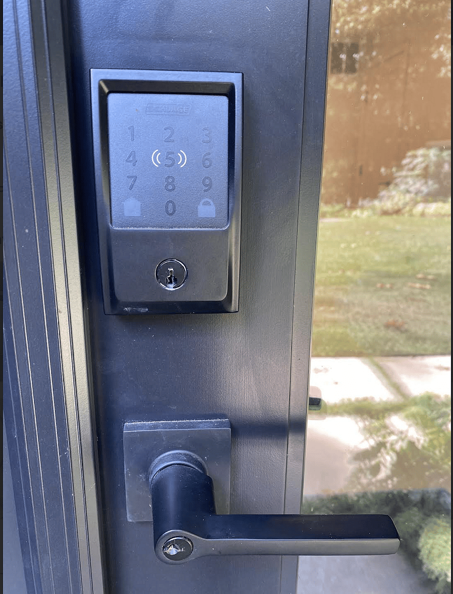 Personalized Exterior Key Pad Entrance From Private French Doors into Rental.