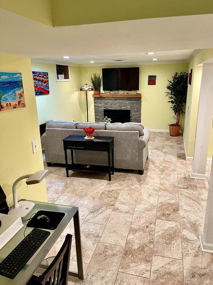 Lower level fireplace suite