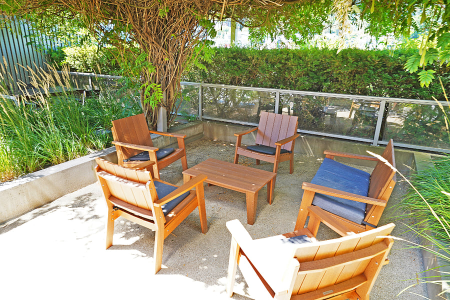 Outdoor Common Area Seating Terrace Relax in a private courtyard setting.