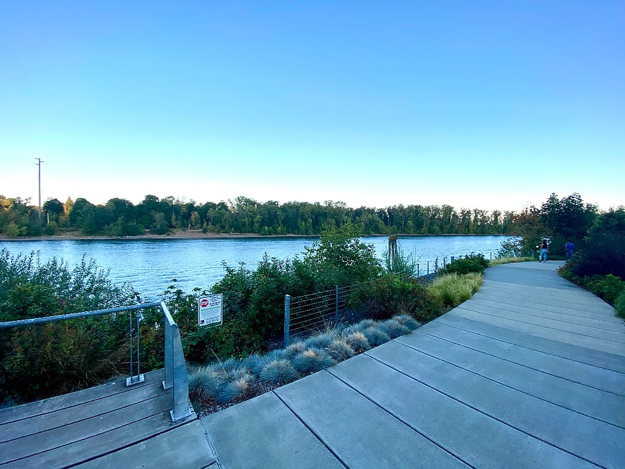 Riverfront Path Scenic walking and biking trail by the Willamette.