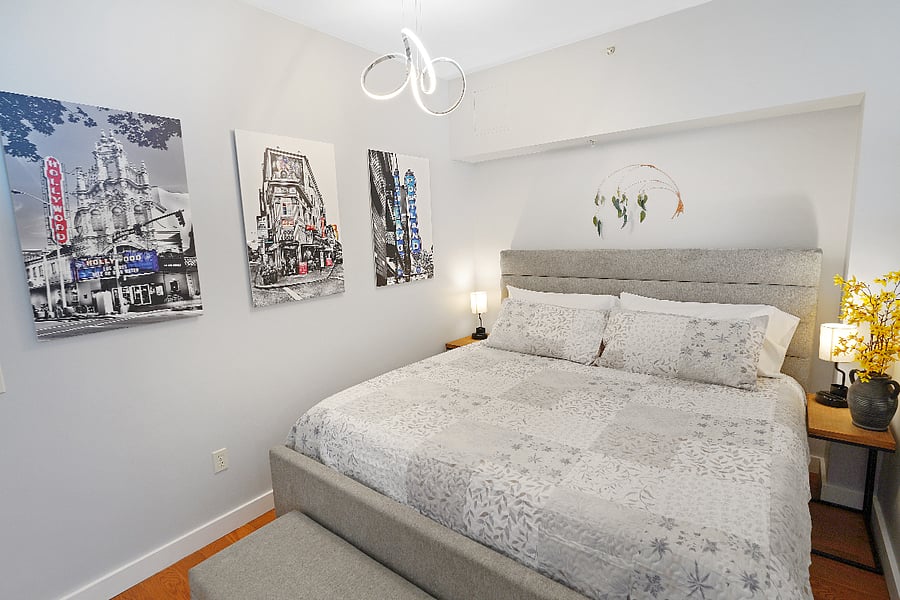Bedroom View Elegant comfort for restful nights.