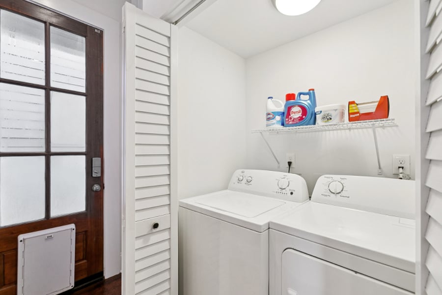 Downstairs laundry area