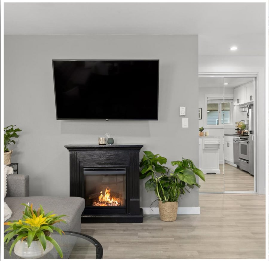 Relax on the sofa with the fireplace glowing, watch a movie on the 60 TV, and unwind with a glass of wine.