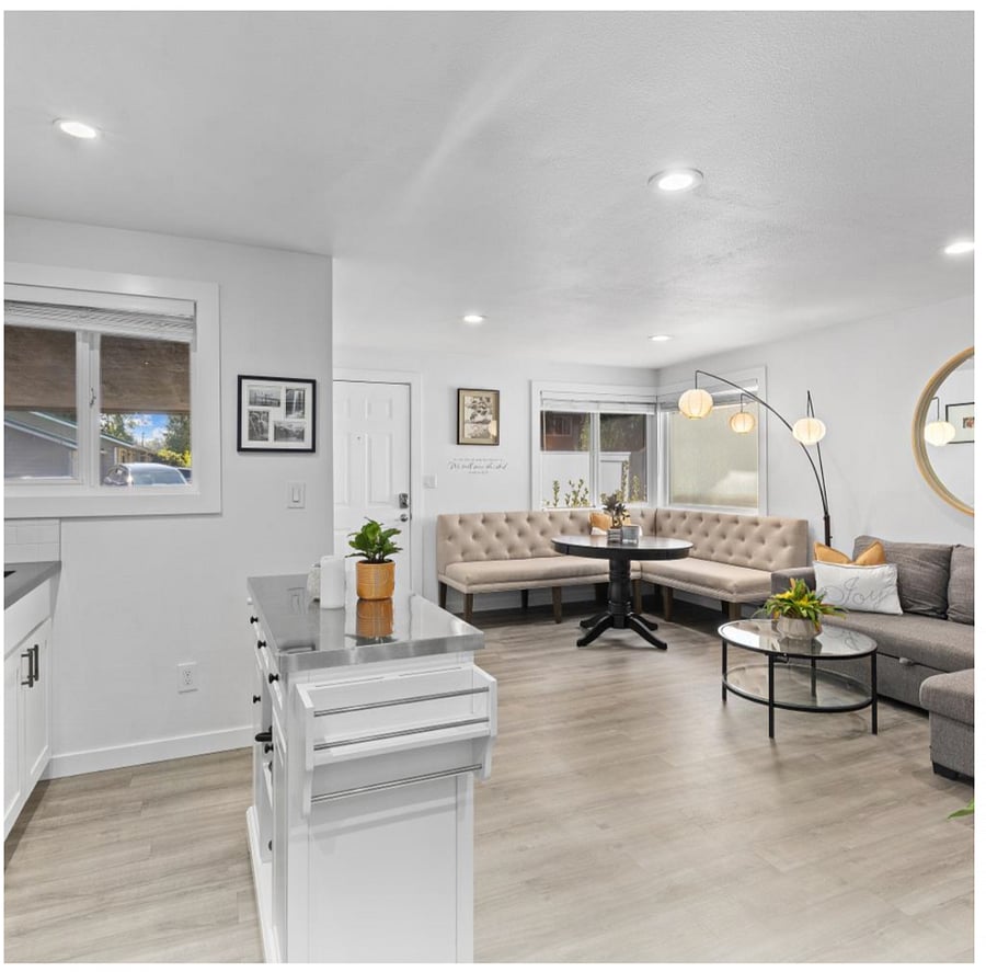 A spacious, elegant interior with clean lines, designed for style and minimal upkeep.