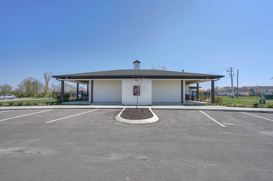 Gated pool entry, also secured mail located here