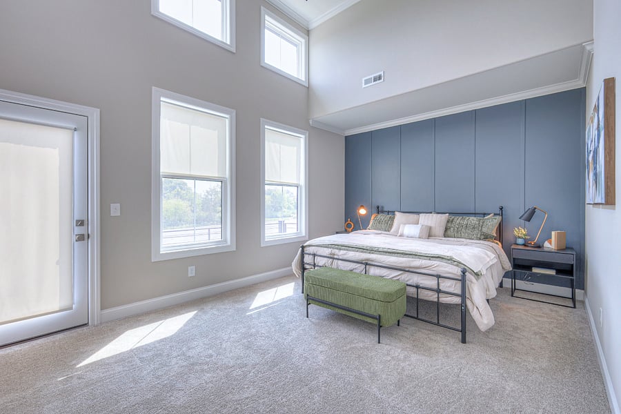 Primary suite features a king bed and walk out balcony on the second floor