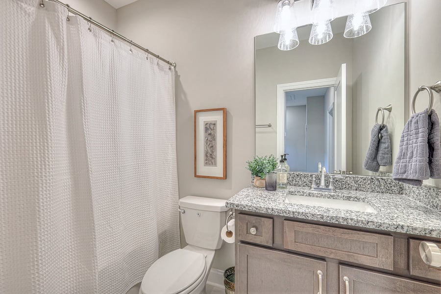 Shared hall bath for the 2 secondary bedrooms