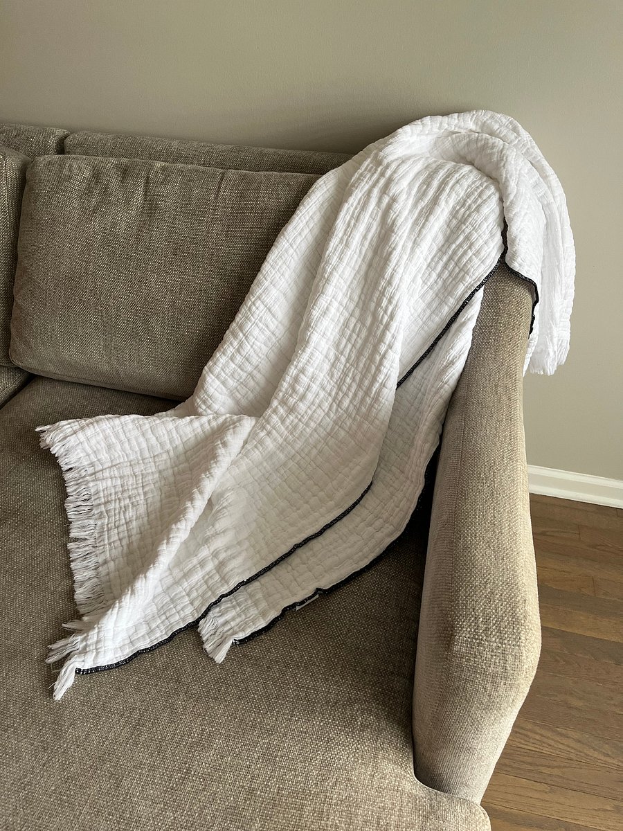 Cozy linens throughout the home.