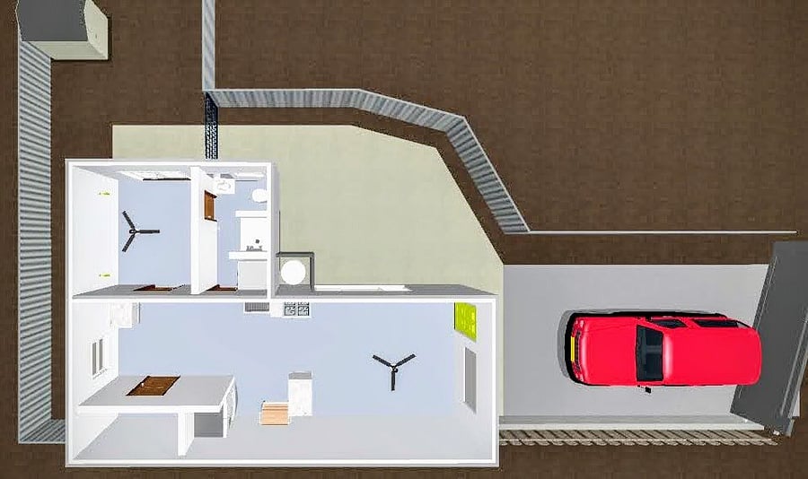 Shows basic layout of the casita.