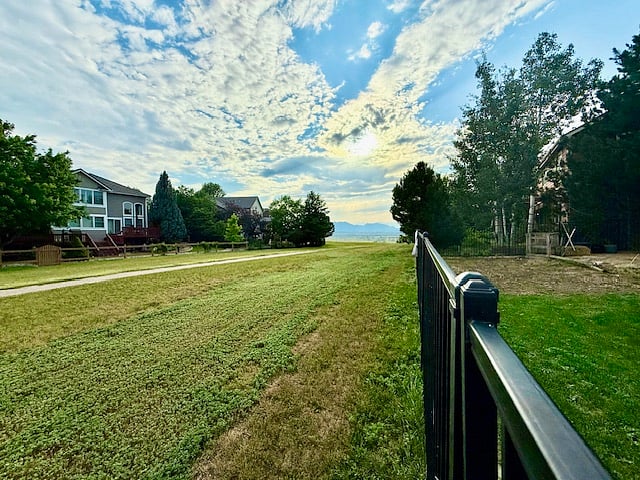 View from inside the fence by the gate.