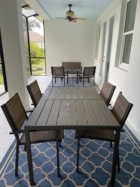 Private outdoor seating and dining