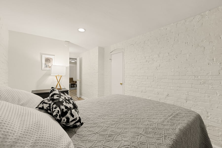Bedroom view features door