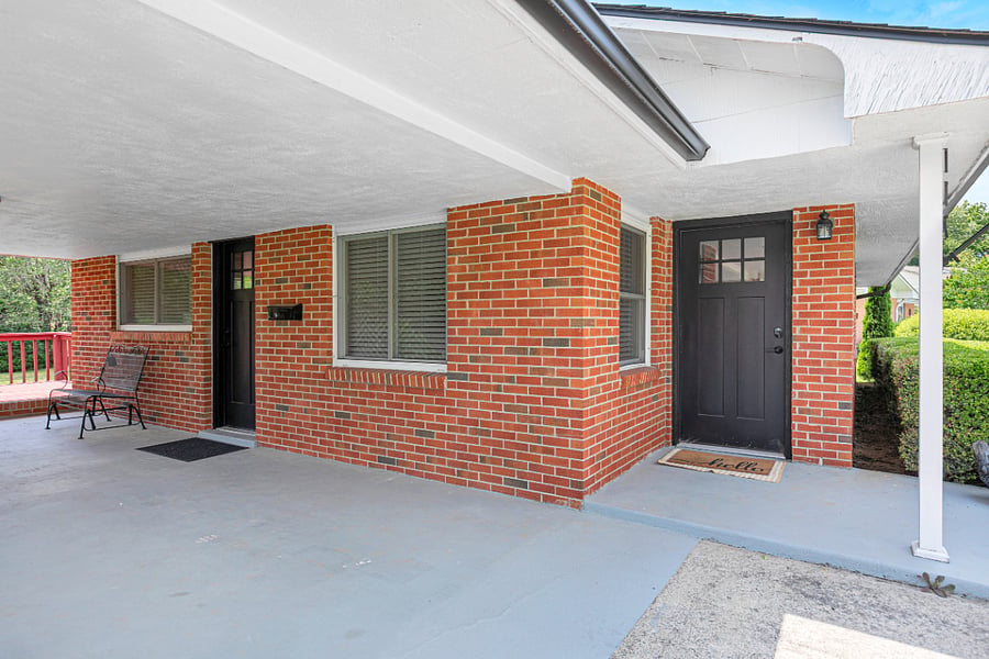 Easy front door and carport access.