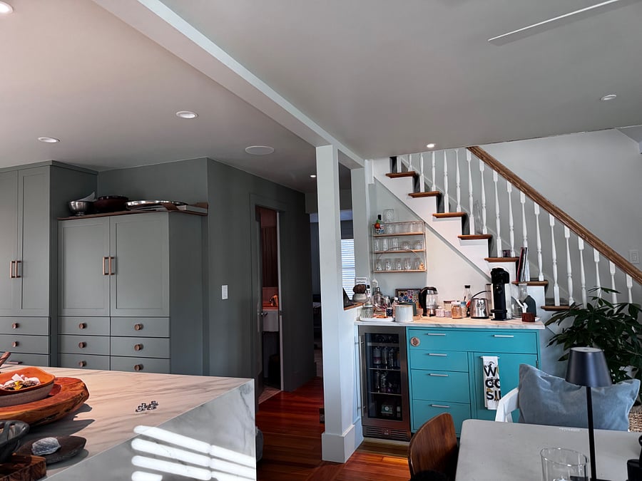 beverage center and cabinetry chock full of service wear