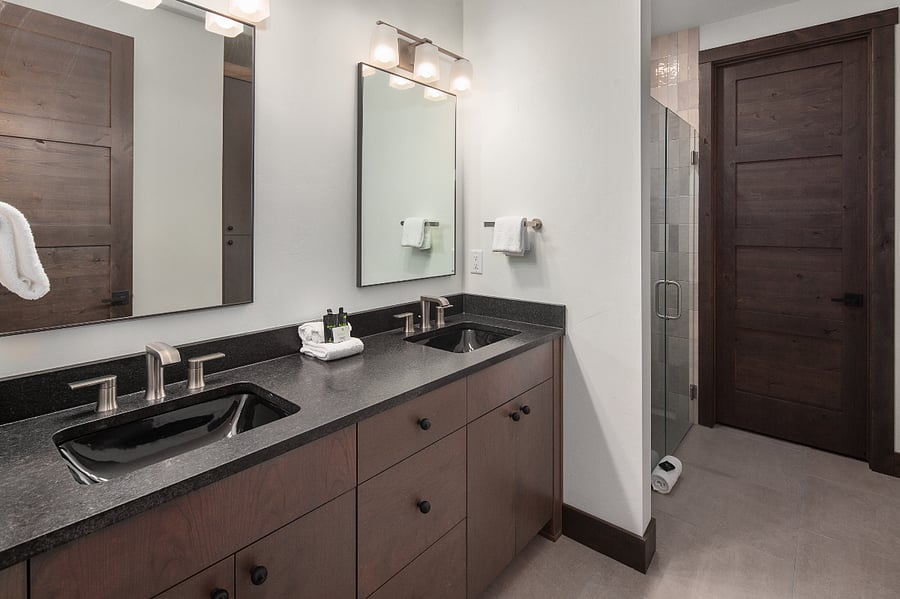 Vanity with two sinks both bathrooms