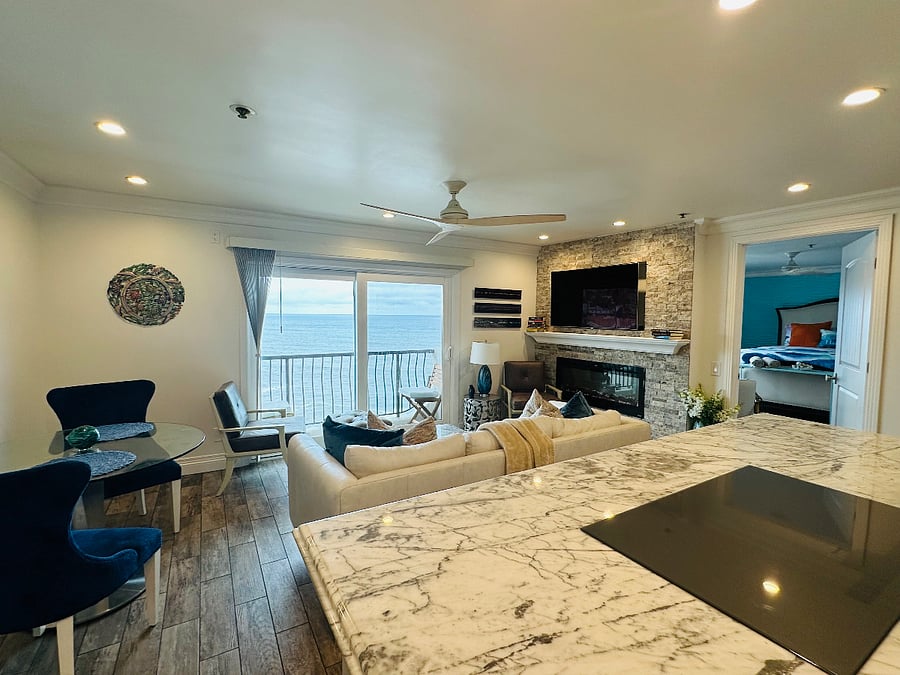 Ocean views while you cook, eat and watch tv.