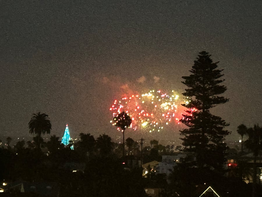Seaworld fireworks from the guest bedroom and balcony.