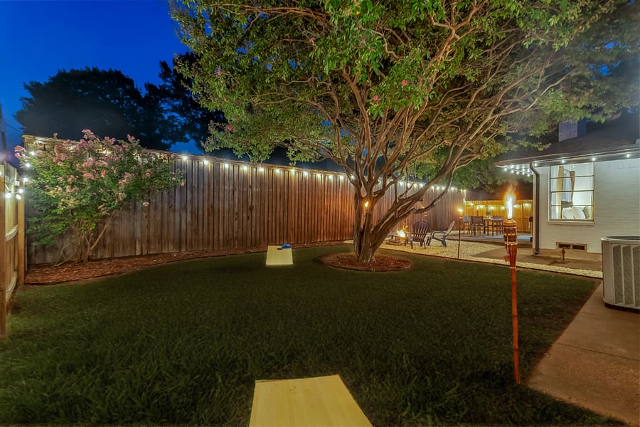 Maintained yard with room for yard games