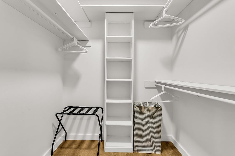 Walk-in closet for bunk room with plenty of space