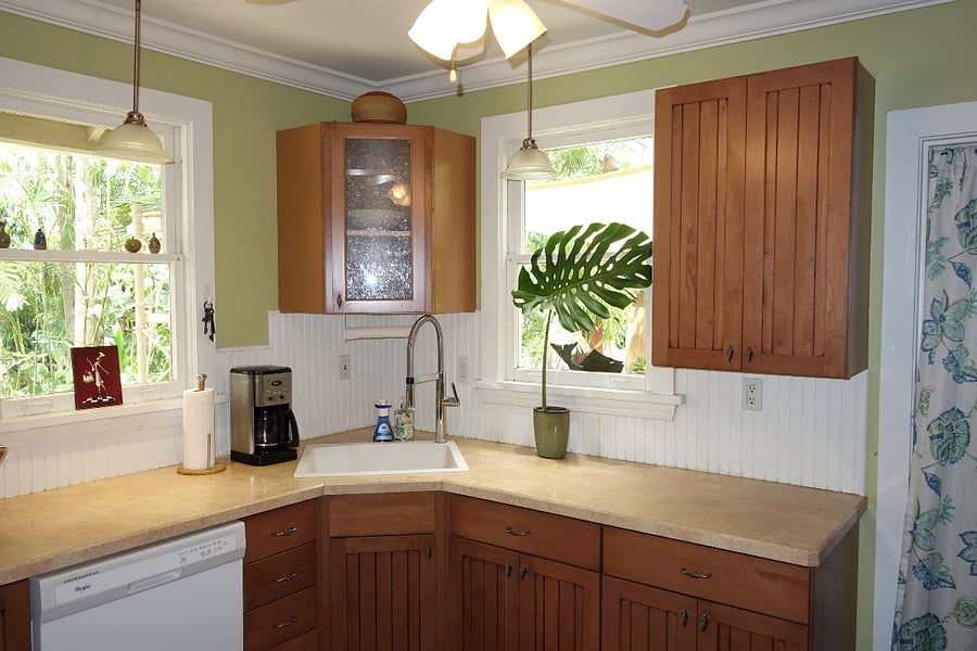Bright kitchen with views of garden