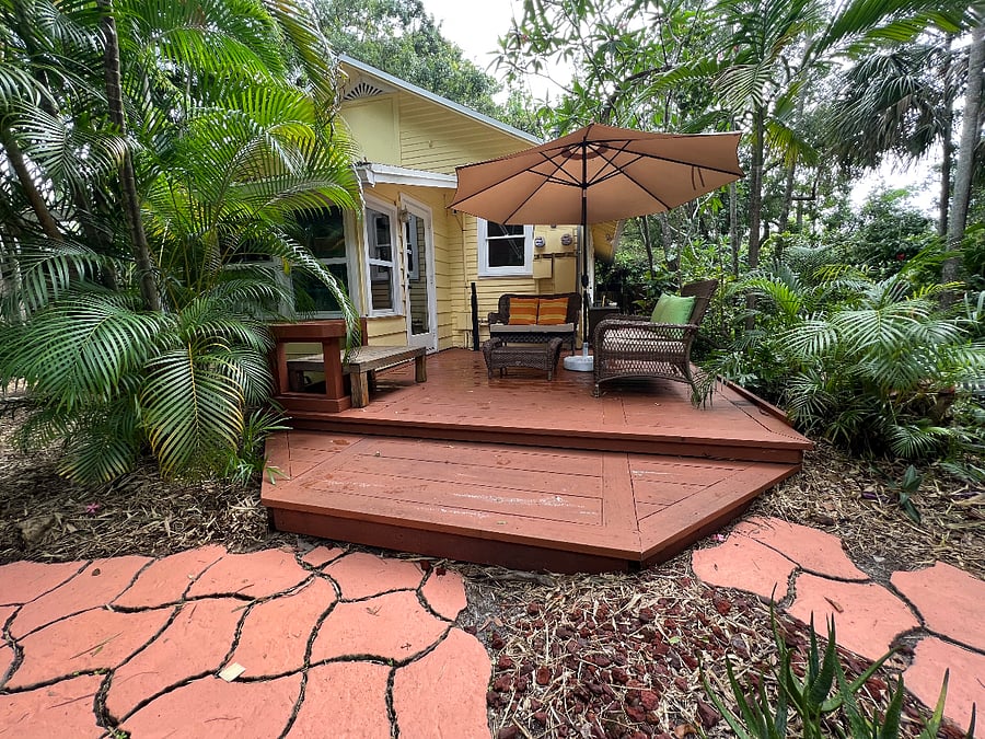 Private backyard patio