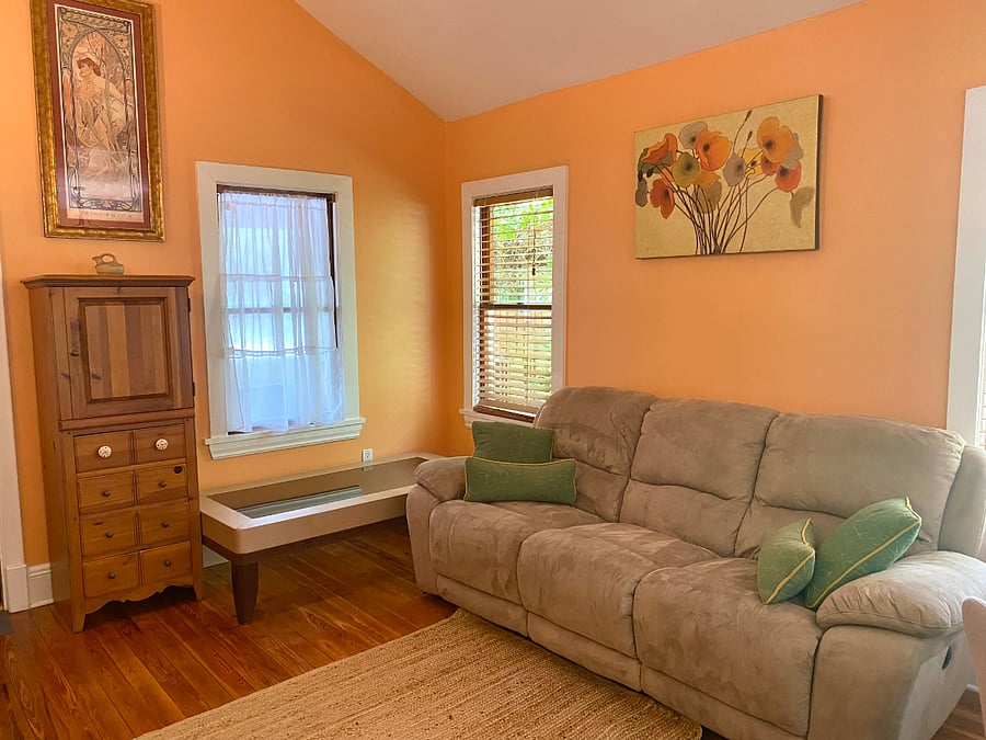 Facing tv the sofa reclines on both ends