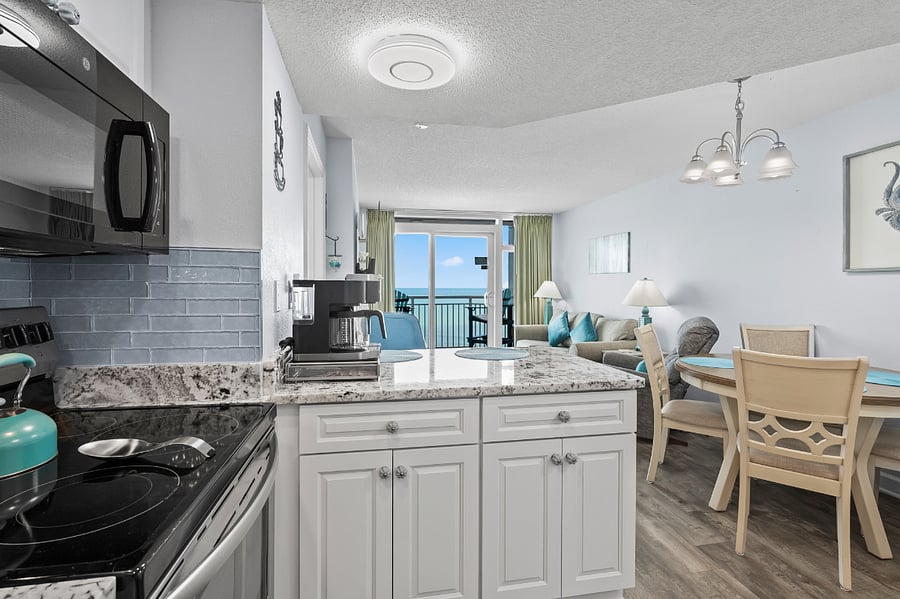 Open space with dining room table