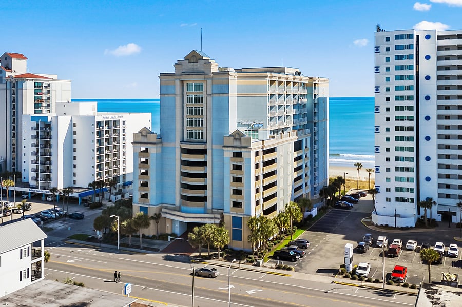 Holiday Sands Tower where the condo is located
