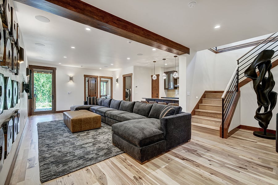 Lower Level Living Room with a Full Bar