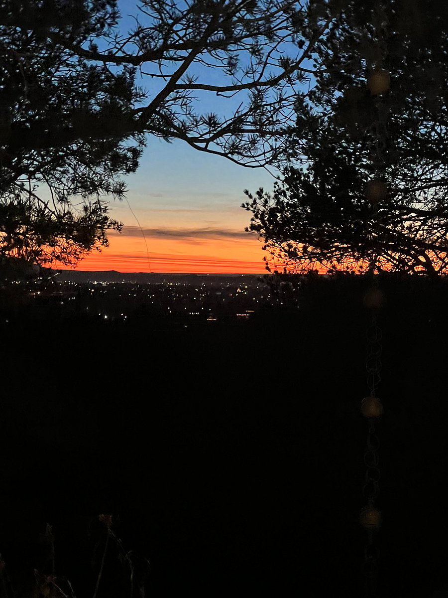 hot tub view at sunset