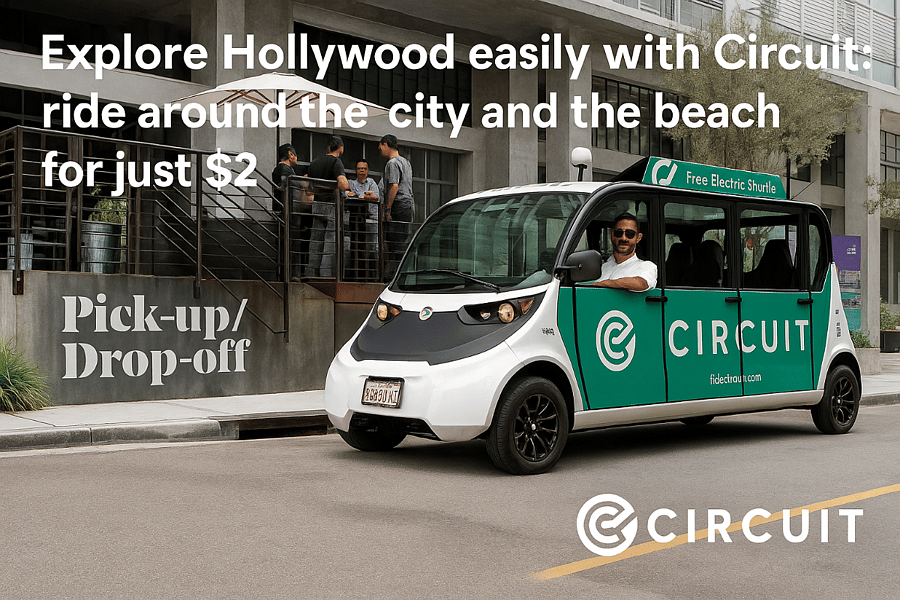 Getting around just got easier! Hop on Circuit for a $2 ride to the beach, shops, or anywhere nearby.